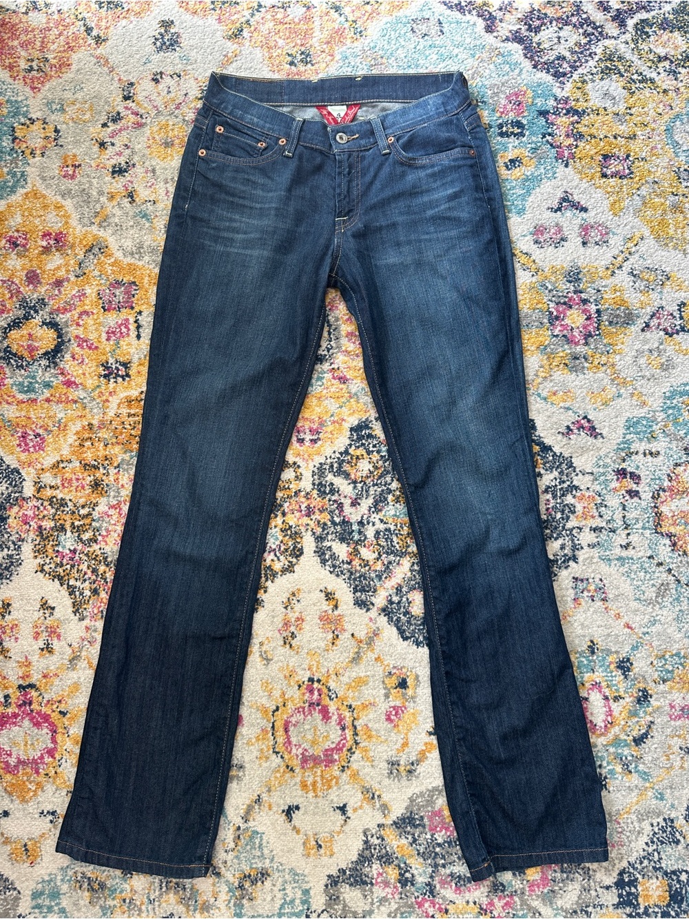 Lucky Brand Delaware Classic Rider Bootcut Jeans Size 4 27 Dark Wash
